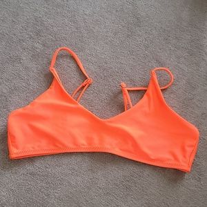 Neon orange swimsuit top